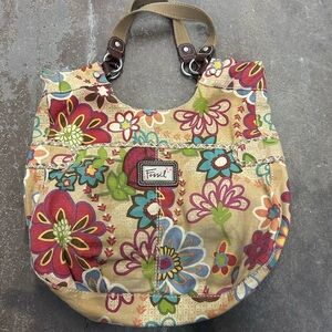 Fossil Floral Canvas Tote Bag - Multicolor y2k flower power